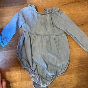Denim Long Sleeve Baby Romper